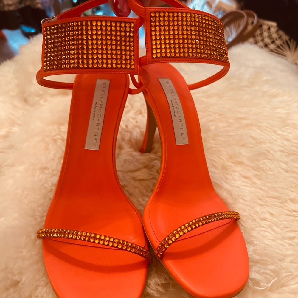 Stella McCartney Orange Embellished Women's Heels